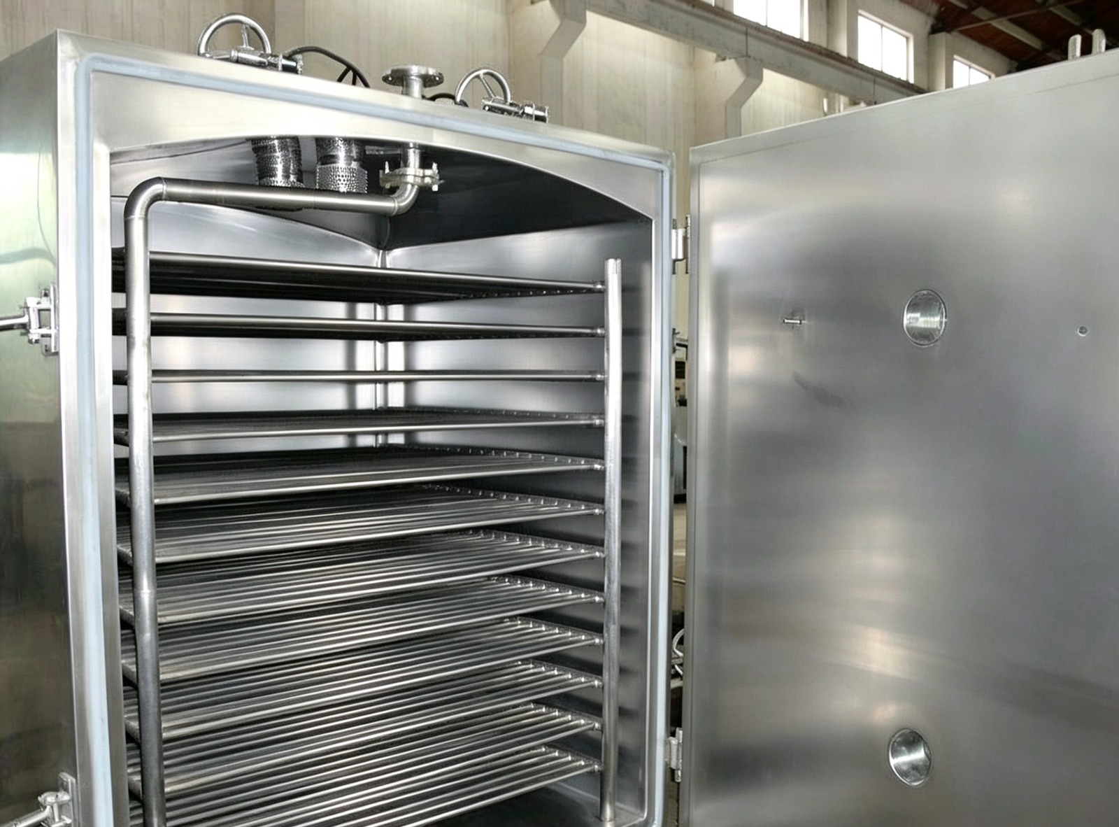 32-tray industrial vacuum dryer for batch low-temperature drying