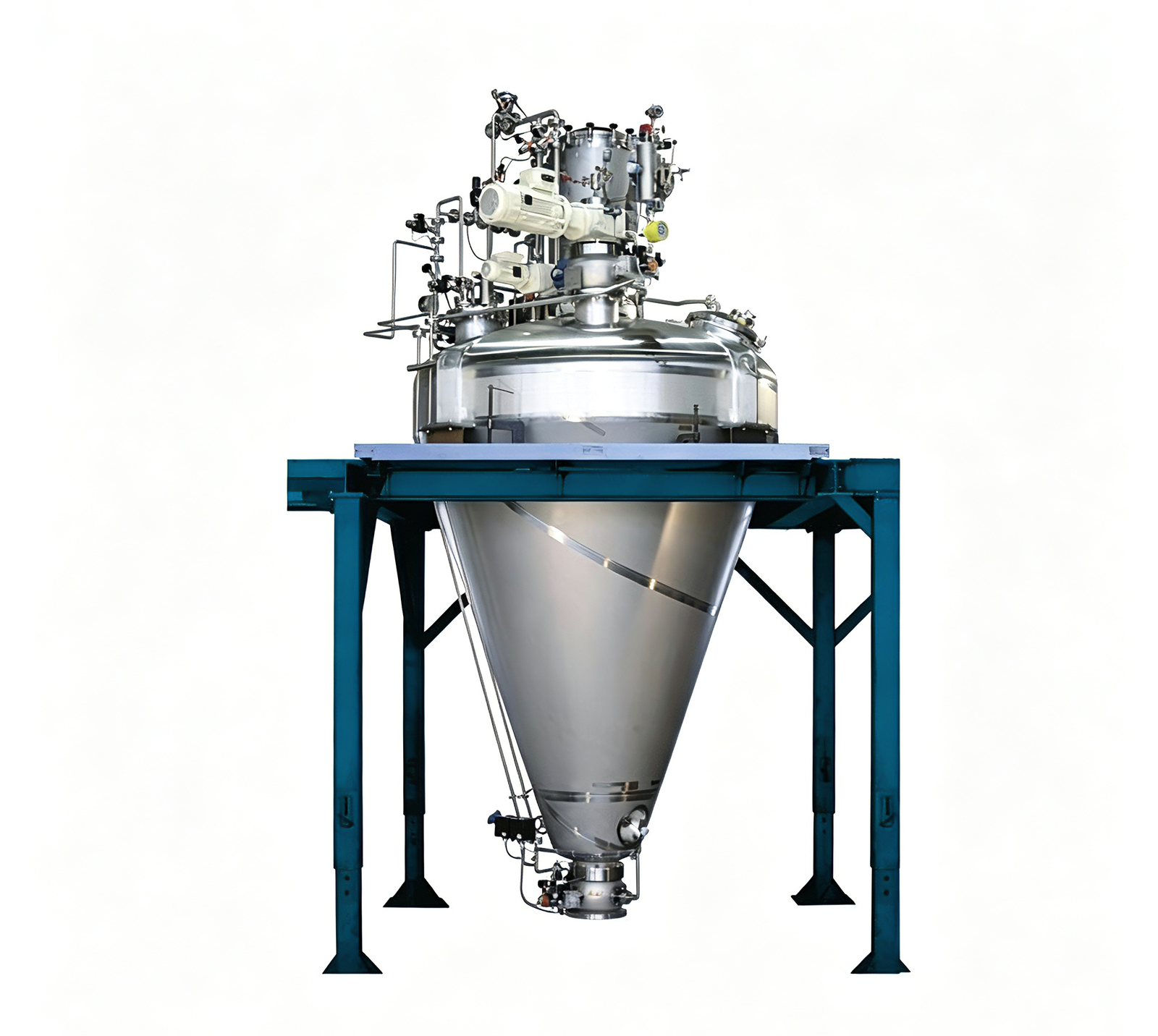 Illustrative schematic of a vertical conical vacuum dryer