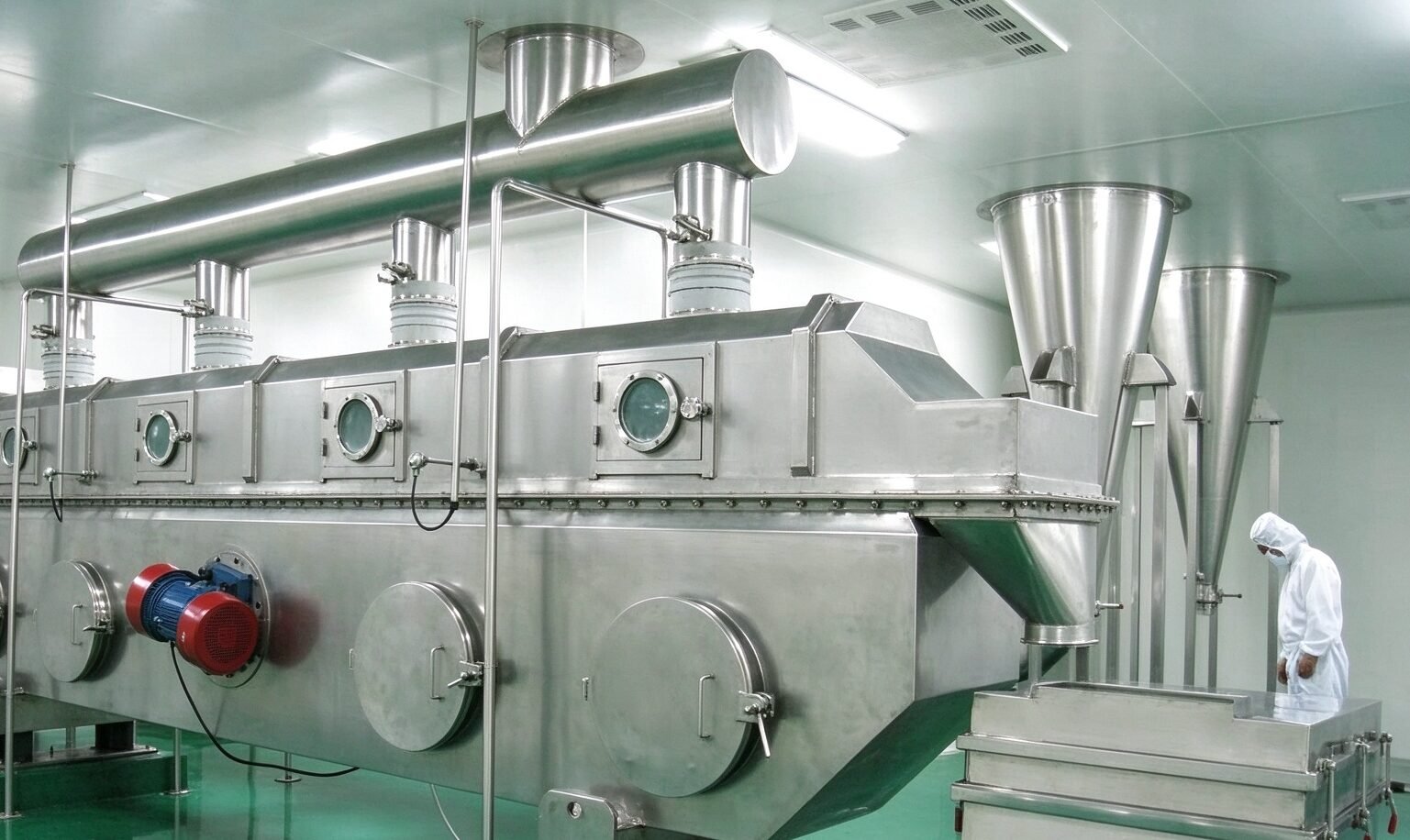 ZLG vibrating fluid bed dryer real equipment photo