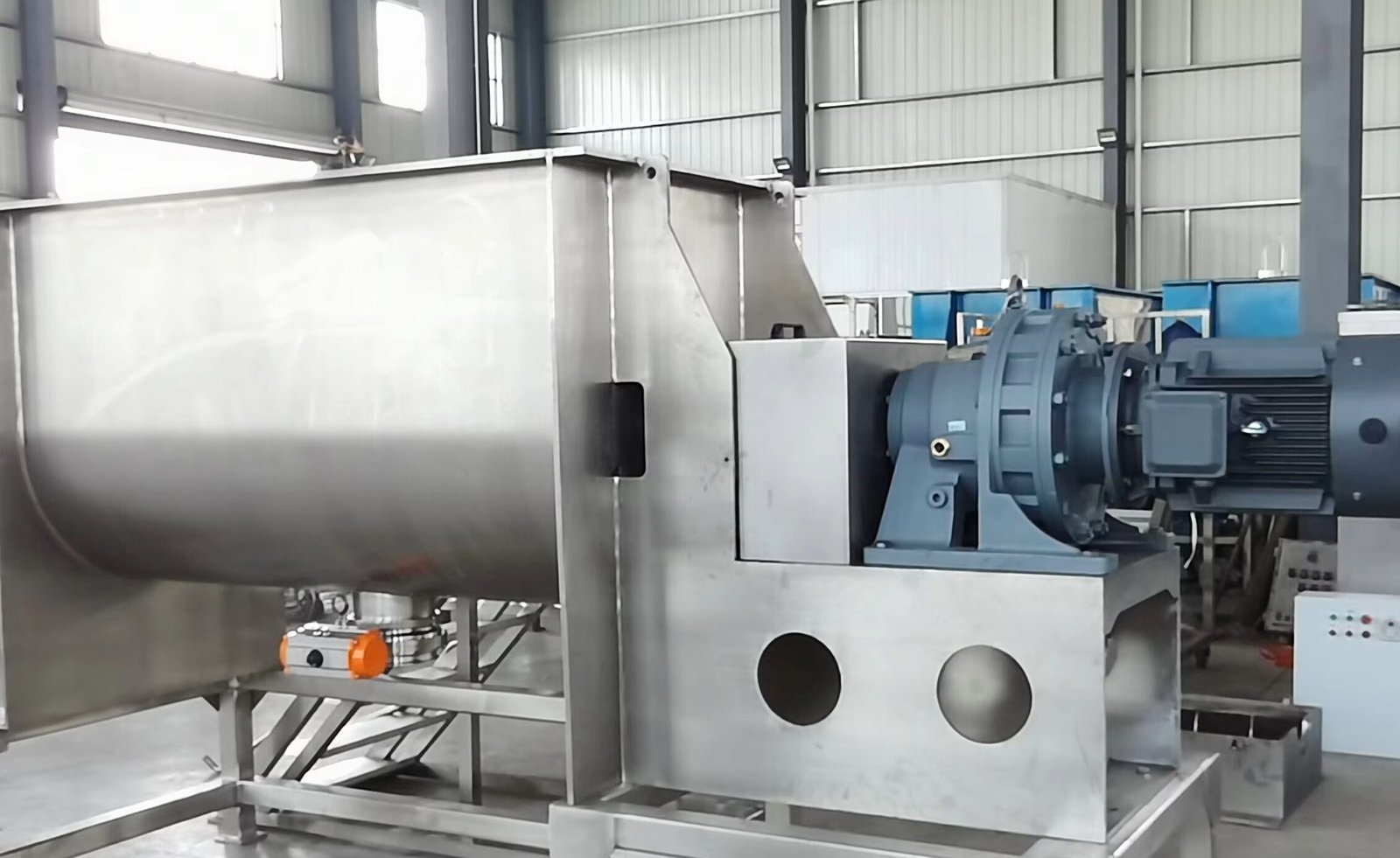 Stainless steel ribbon blender mixing trough fabrication