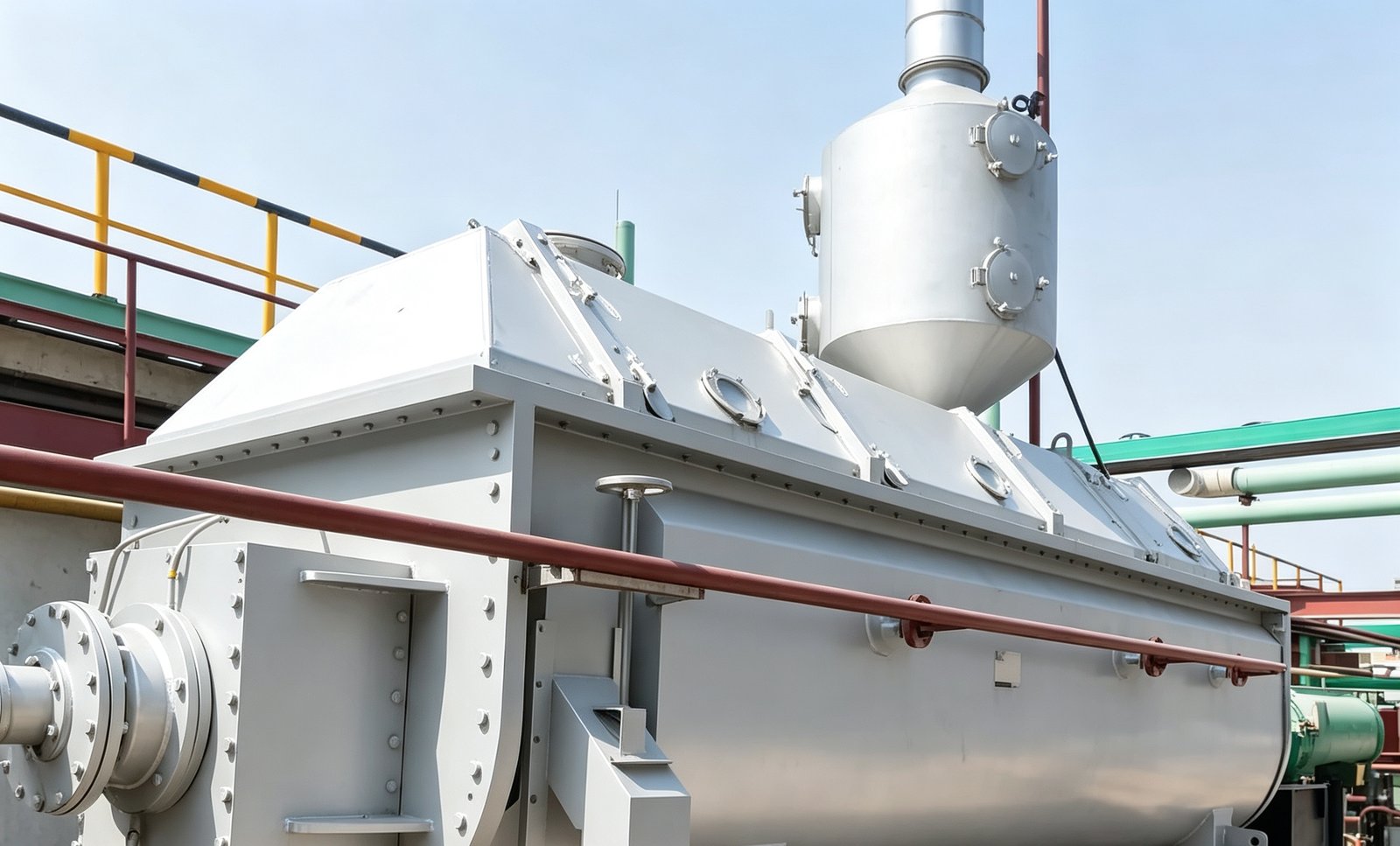 Indirect hollow paddle dryer structure
