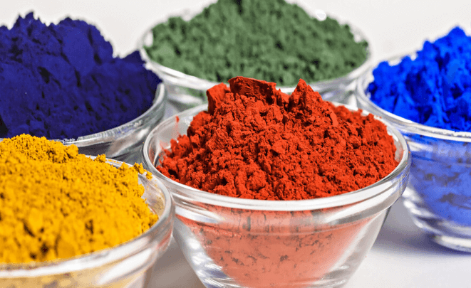 Pigment and resin material sample