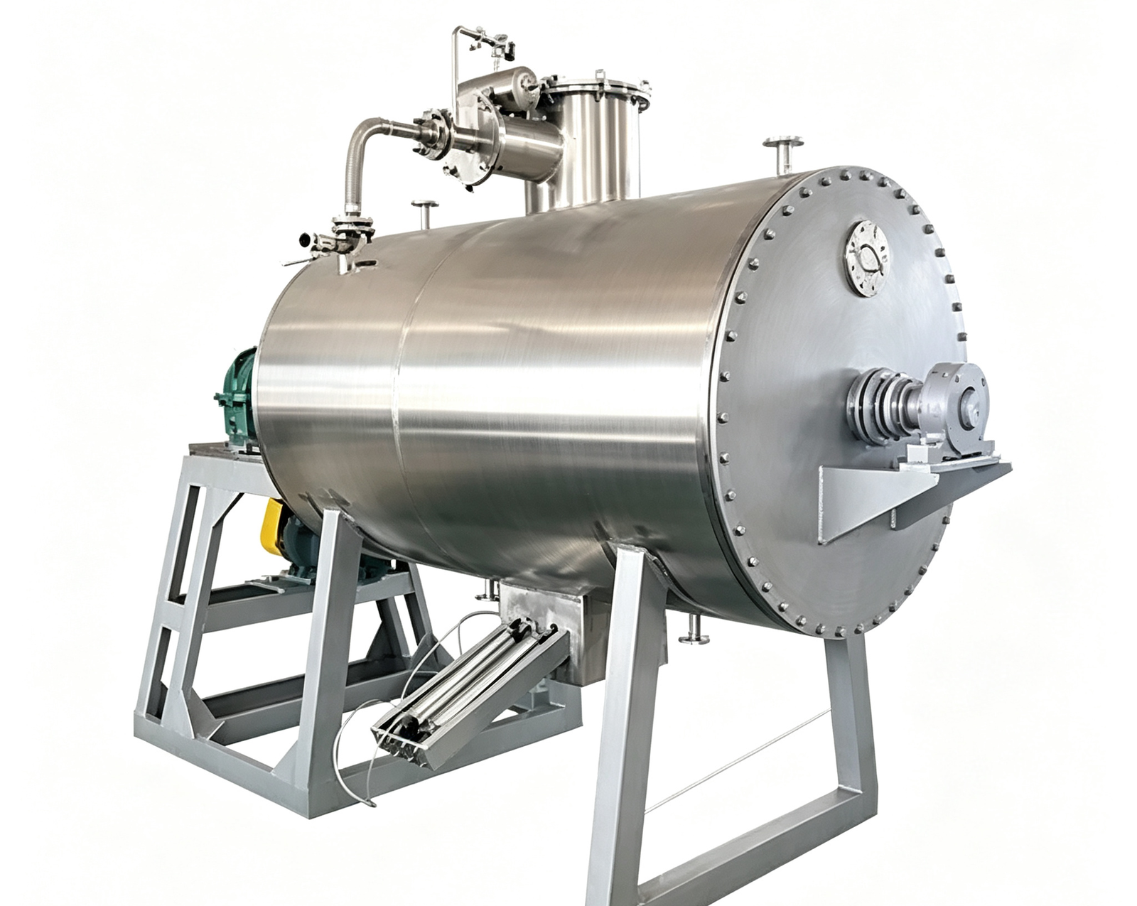 Vacuum rake sludge dryer for low-temperature batch drying