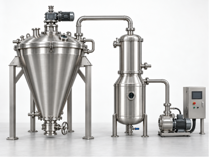 Integrated vacuum drying package illustration