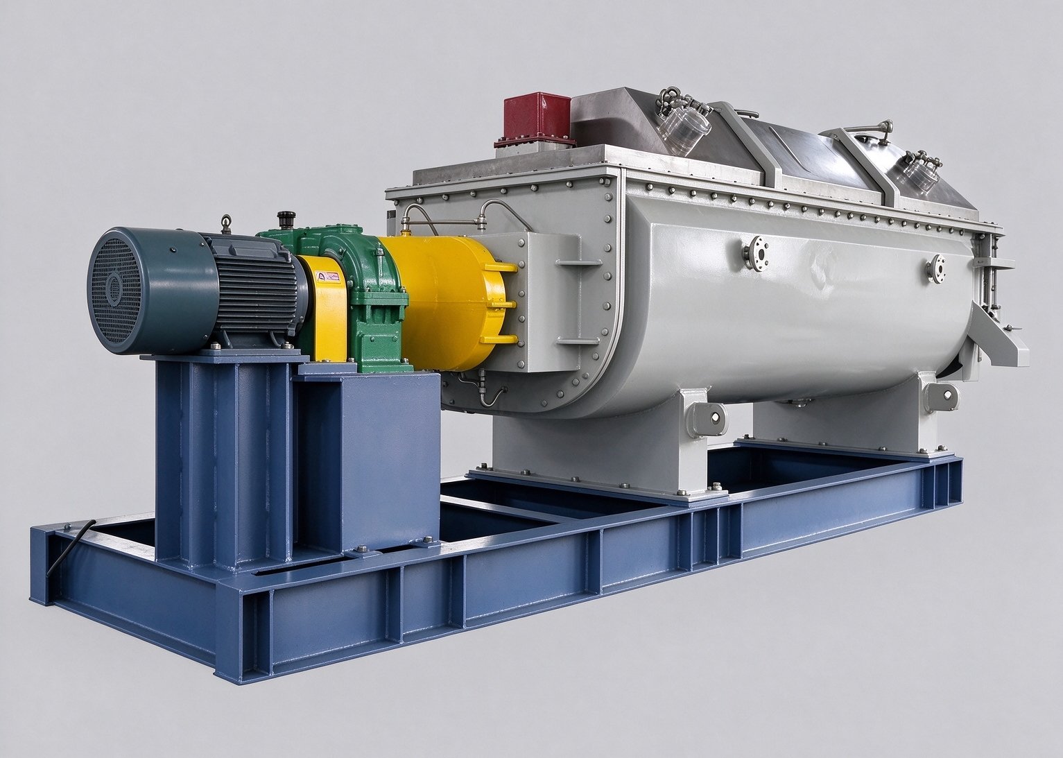 Hollow paddle rotor and heated drying chamber